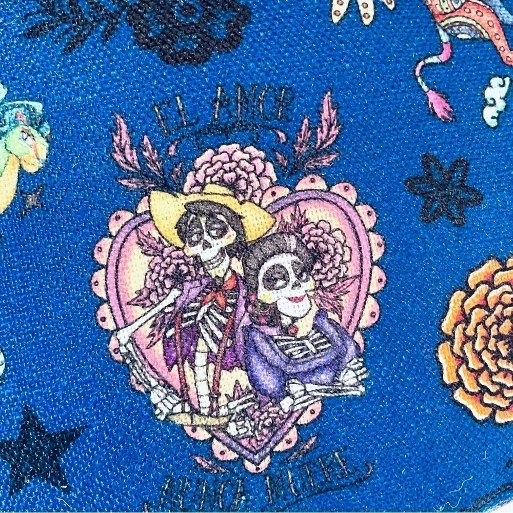 🌼 NWT Disney Parks Pixar COCO Marigold Petals Throw Pillow – Orange & Blue 🌼